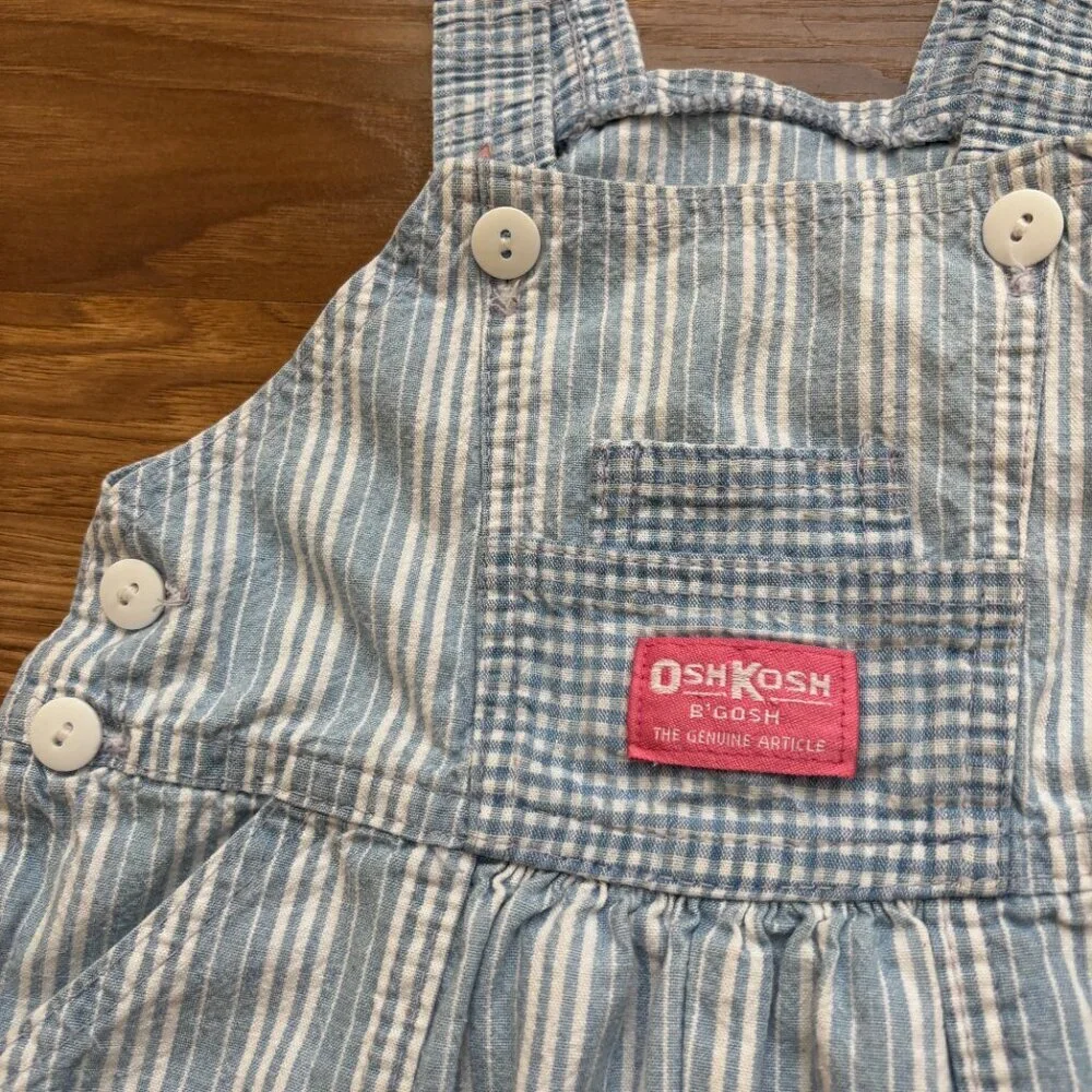 Osh Kosh B'Gosh Vintage Made in USA Cotton Striped 4T Overalls Jumpsuit